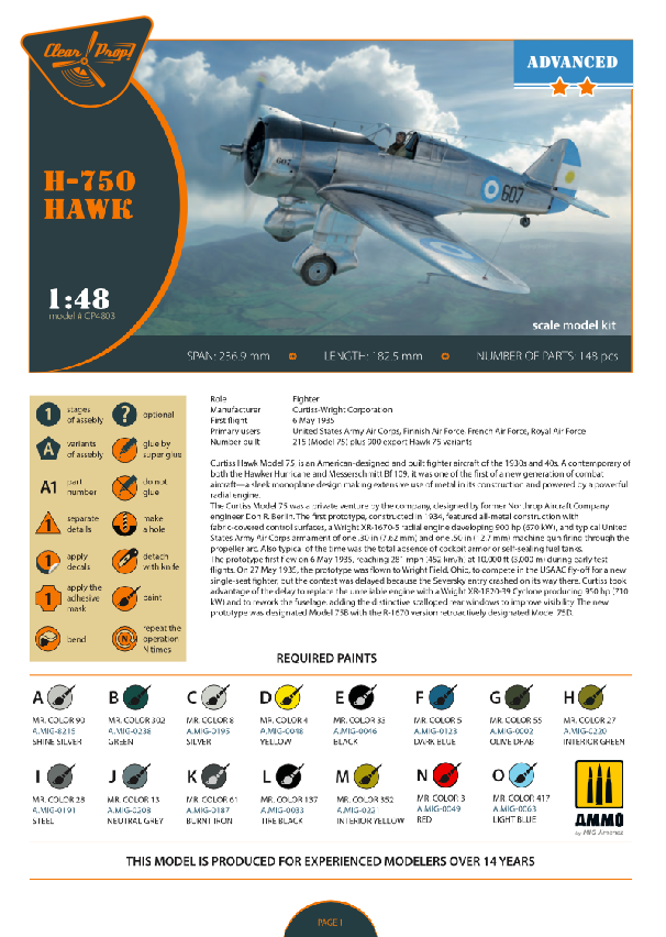 Hélice transparente ! Kit avancé CP4803 H-75O Hawk 1/48 – image 14