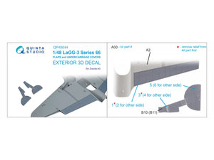 Quinta Studio QP48044 LaGG-3 Series 66 Flaps and Undercarriage Covers (Zvezda) 1/48 – immagine 2