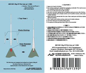 HobbyDecal MT48015V1 Mig-29 Pitot tube set 1/48 – Bild 2