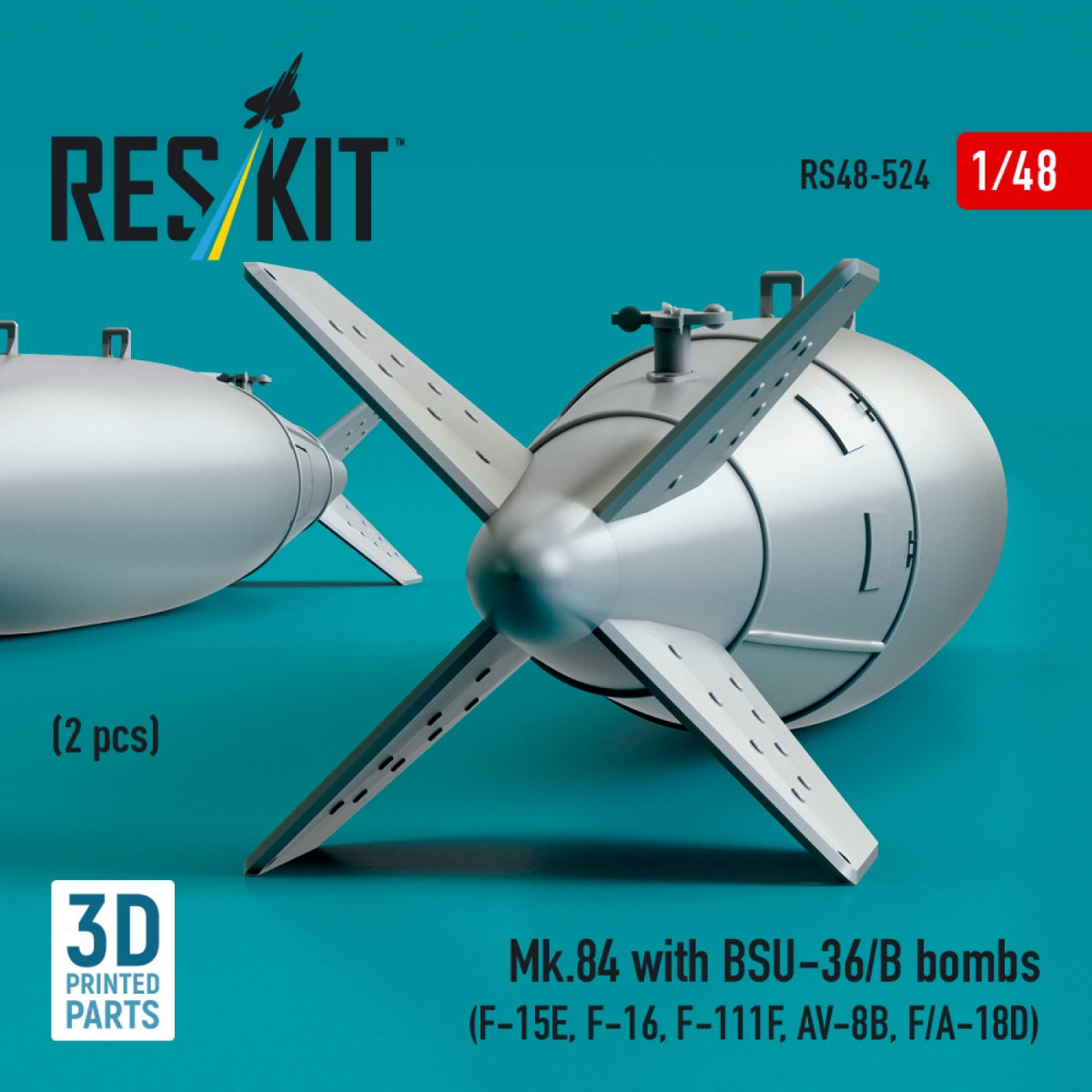 RESKIT RS48-0524 Mk.84 with BSU-36/B bombs (2 pcs) 3D Printed) 1/48 – immagine 3