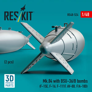RESKIT RS48-0524 Mk.84 with BSU-36/B bombs (2 pcs) 3D Printed) 1/48 – immagine 3