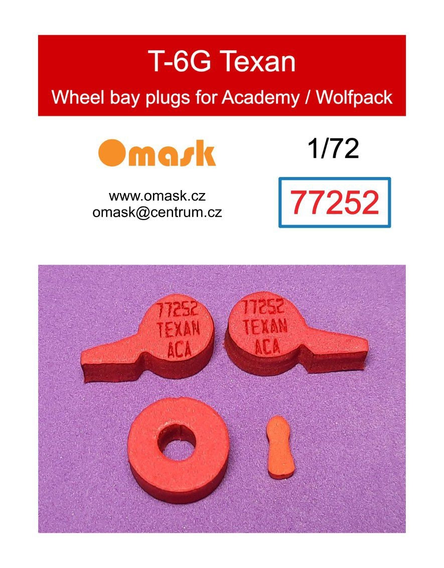 Omask 77252 T-6G Texan wheel bay foam plugs (for Academy/Wolfpack) 1/72