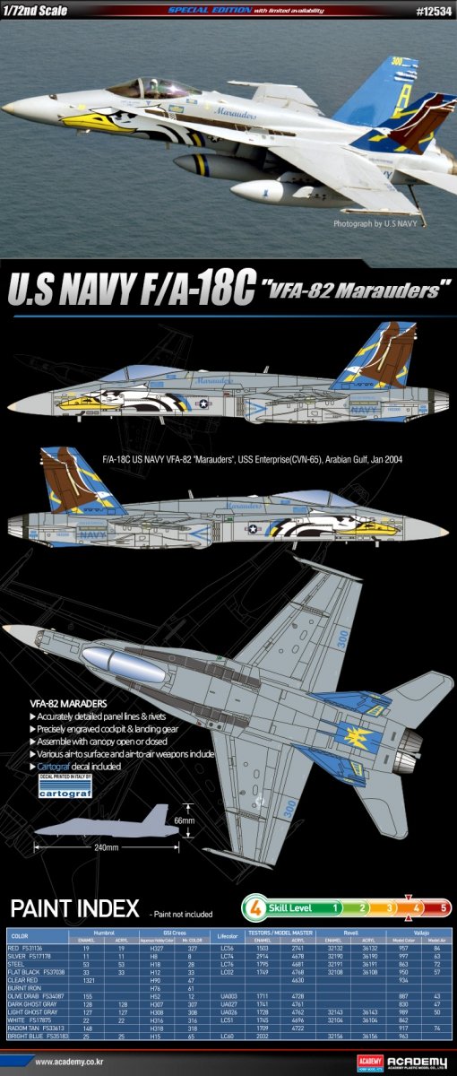 Maquette Academy 12534 F/A-18C USN VFA-82 Marauders 1/72 – image 2