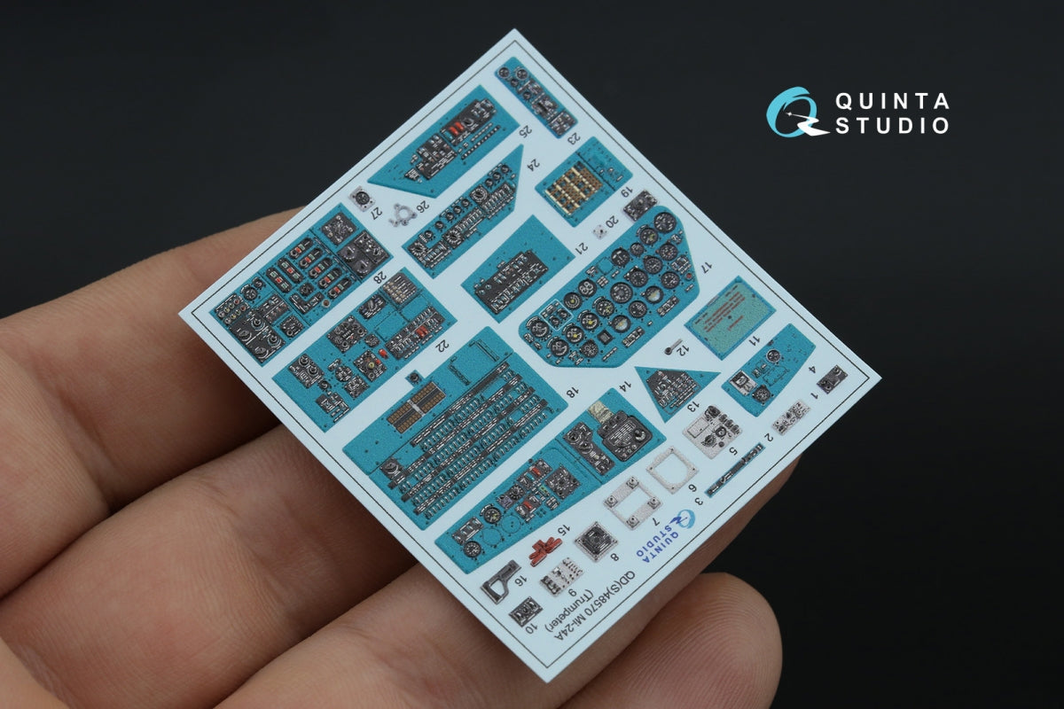 Quinta Studio QD48570 Mi-24A 3D-Printed &amp;amp; coloured Interior on decal paper (Trumpeter) 1/48 – immagine 5