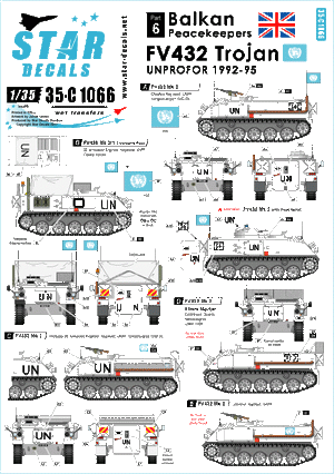Star Decals 35-C1066 FV432 Trojan. UNPROFOR Bosnia in 1992-95 1/35