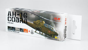 ICM 3001 Acrilyc paint set for ICM Bell AH-1G Cobra US Attack Helicopter 6x12ml – immagine 2