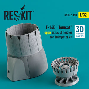 RESKIT RSU32-0158 F-14D Tomcat open exhaust nozzles for Trumpeter kit (3D Printed) 1/32 – Bild 2