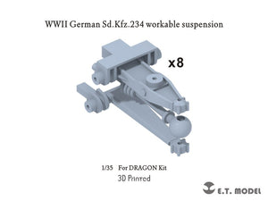 E.T. Model P35-111 WWII German Sd.Kfz.234 workable suspension ( 3D Printed ) For DRAGON Kit 1/35 – immagine 2