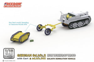 Freedom 16002 ALLEMAND SD.KFZ.2 KETTENKRAFTRAD &amp;amp; SD.KFZ.302 VÉHICULE DE DÉMOLITION GOLIATH 1/16 – image 6