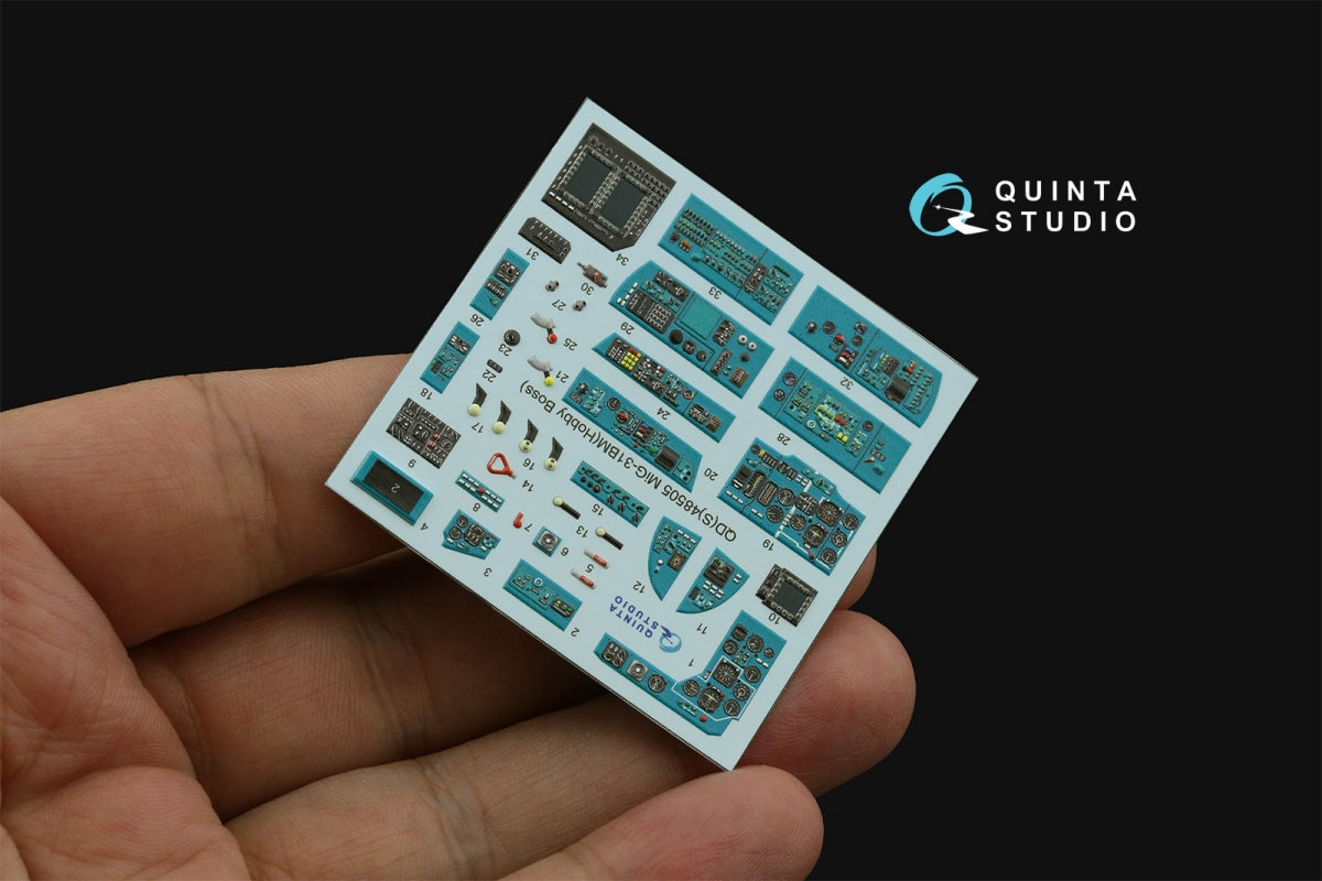 Quinta Studio QDS-48505 MiG-31BM 3D-Printed &amp;amp; coloured Interior on decal paper (Hobby Boss) (Small version) 1/48 – Bild 5