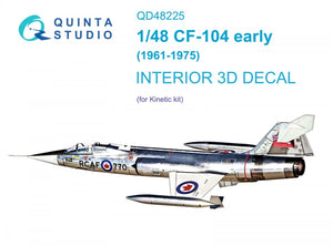 Quinta Studio QD48225 CF-104 Early 3D-Printed &amp;amp; coloured Interior on decal paper ( Kinetic ) 1/48