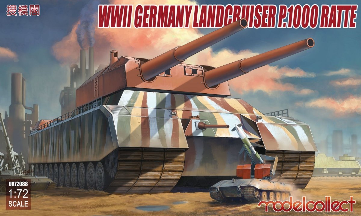Modelcollect UA72088 WWII German Landcruiser P.1000 ratte 1/72