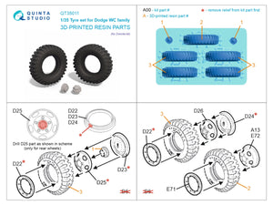 Quinta Studio QT35011 Dodge WC Family tyre set (Zvezda) 1/35 – imagen 9