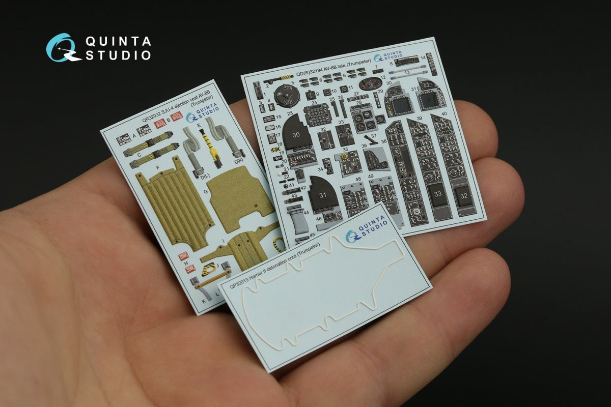 Quinta Studio QD32194 AV-8B Harrier II late 3D-Printed &amp;amp; coloured Interior on decal paper (Trumpeter) 1/32 – imagen 4