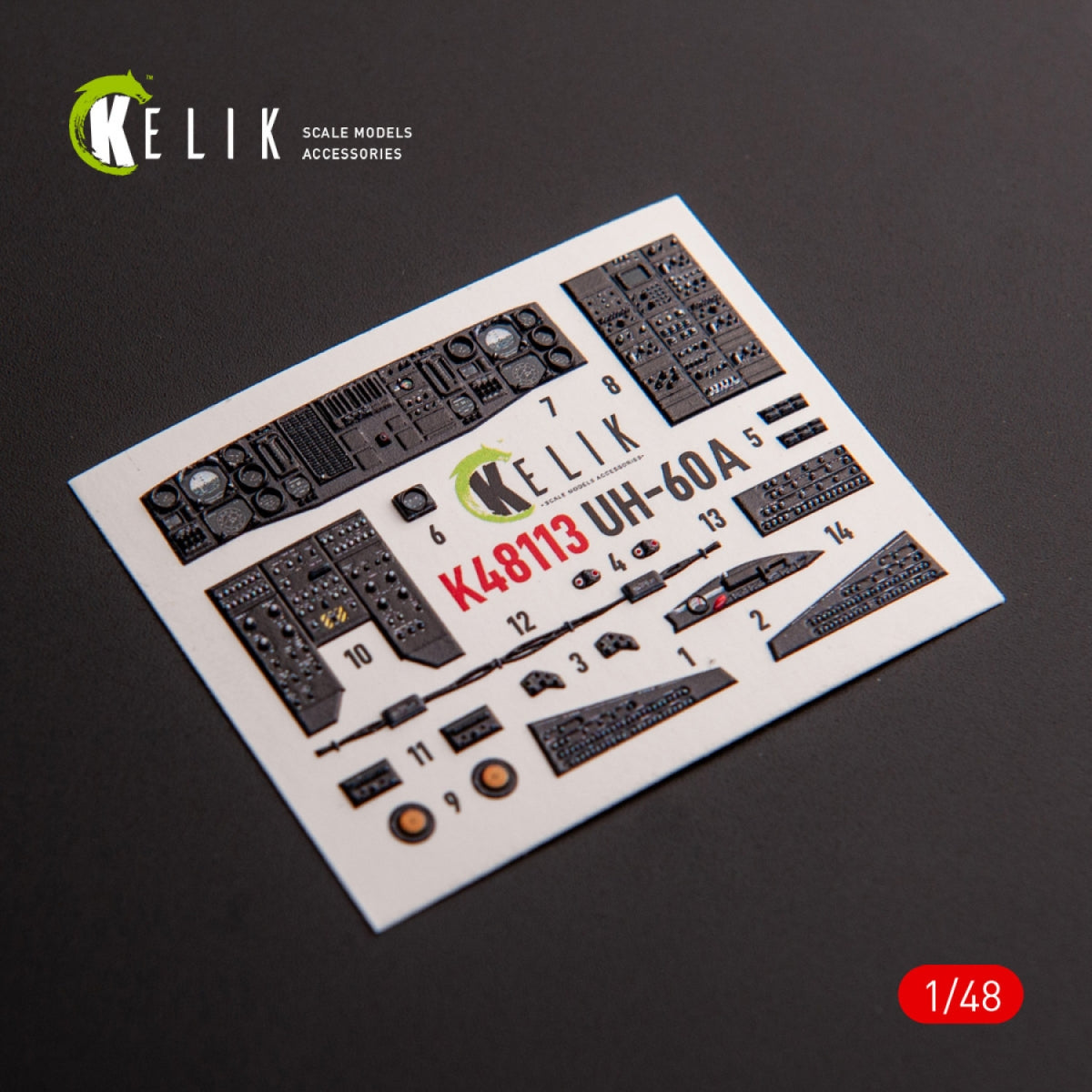KELIK K48113 UH-60A Black Hawk - Type 1 interior 3D decals for ICM kit 1/48 – immagine 3