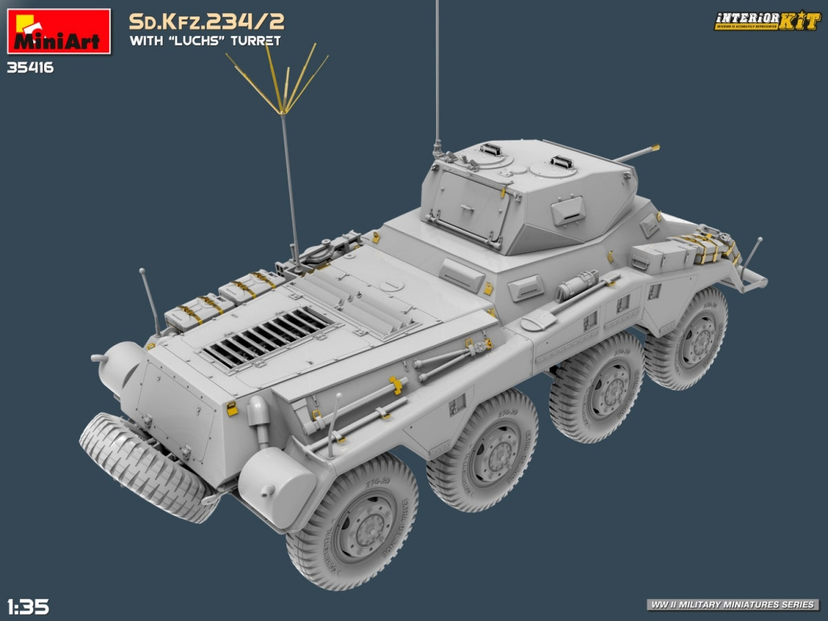 MiniArt 35416 Sd.Kfz.234/2 WITH LUCHS TURRET. INTERIOR KIT 1/35 – immagine 10