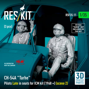 RESKIT RSF35-0011 CH-54A &amp;quot;Tarhe&amp;quot; Pilots Late in seats for ICM kit (1968 +) (scene 2) (3 pcs) (3D Printed) 1/35 – zdjęcie 3