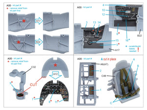 Quinta Studio QD72154 Typhoon Mk.1B Late 3D-Printed coloured Interior on decal paper (Airfix) 1/72 – immagine 2