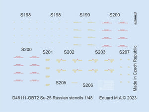 Eduard D48111 Su-25 Russian stencils ZVEZDA 1/48