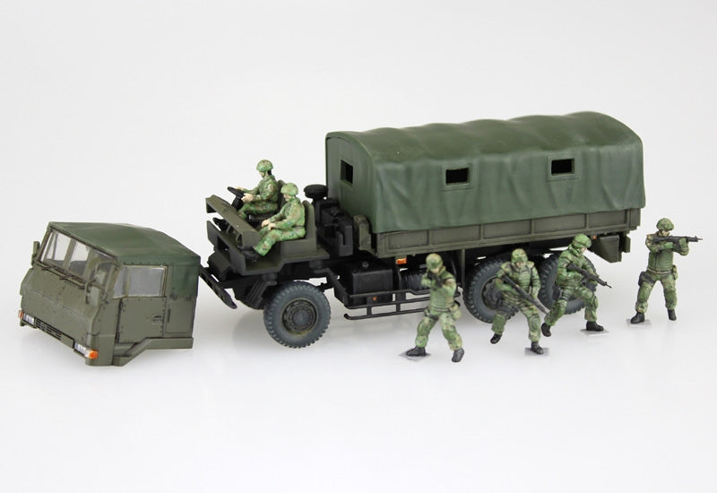 Aoshima 01208 JGSDF 3 1/2t Truck with Additional Armor w/6 Figures 1/72 – immagine 4