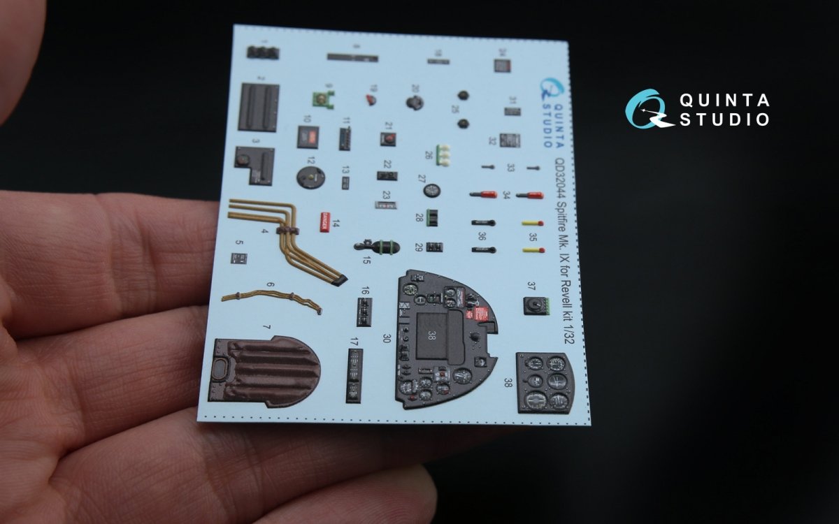 Intérieur imprimé en 3D et coloré sur papier décalcomanie pour Spitfire Mk. IX (Quinta Studio QD32044) (pour maquette Revell) au 1/32 – image 4