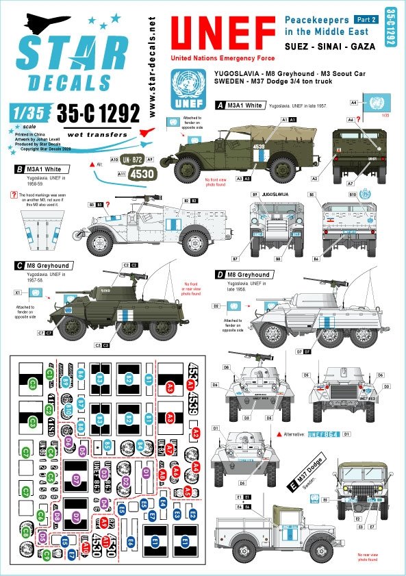 Star Decals 35-C1292 Peacekeepers in the Middle East 2 1/35
