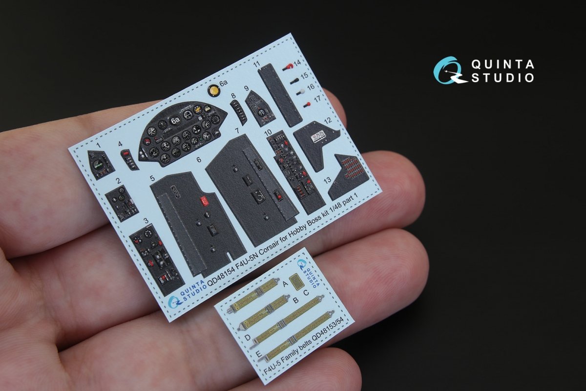 Quinta Studio QD48154 F4U-5N 3D-Printed &amp;amp; coloured Interior on decal paper (for Hobby Boss kit) 1/48 – Bild 2