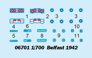 Trumpeter 06701 Royal Navy light cruiser Belfast 1942 1/700 – immagine 3