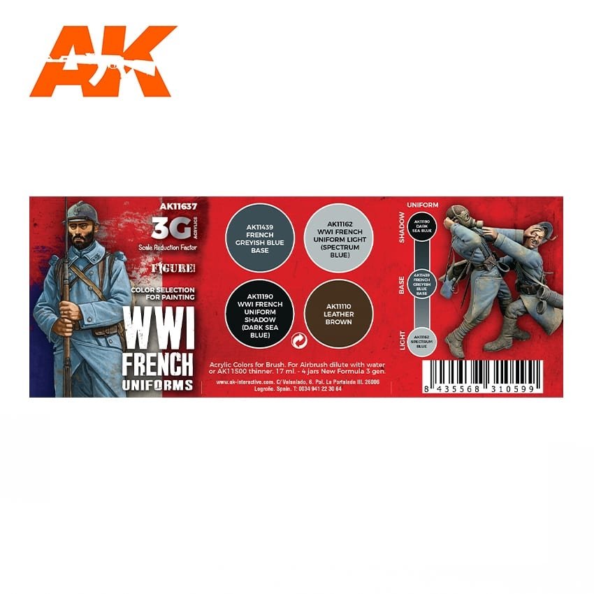 AK Interactive AK11637 WWI FRENCH UNIFORM COLORS – immagine 2