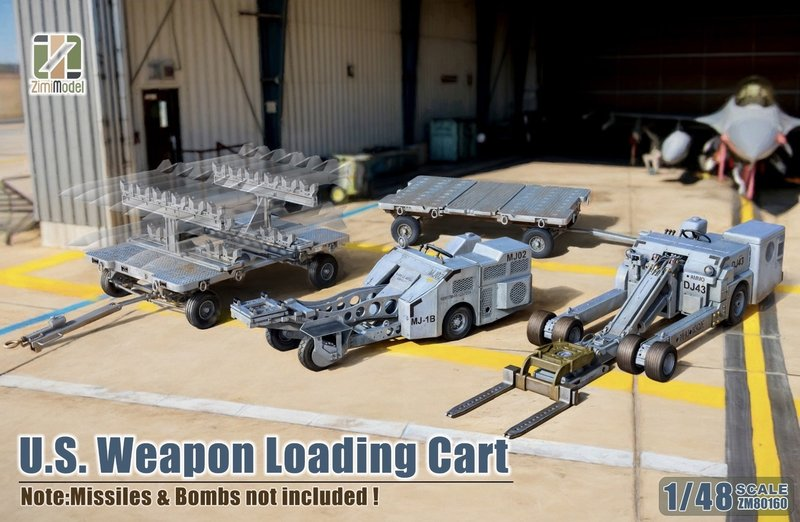 Chariot de chargement d'armes américain Zimi modèle 80160, échelle 1/48