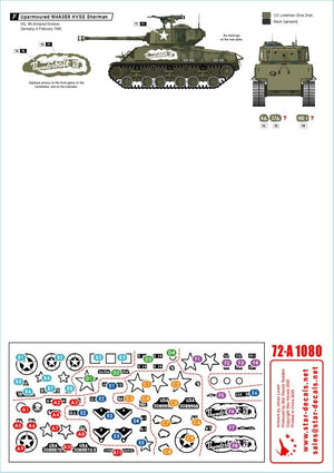 Star Decals 72-A1080 US Armor Mix # 1. Chars américains M4A3E8 « Easy Eight » en Europe du Nord 1944-45 1/72 – image 2
