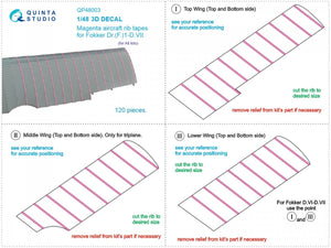 Quinta Studio QP48003 Magenta rip tapes for Fokker Dr.(F)I-D.VII 1/48 – immagine 8