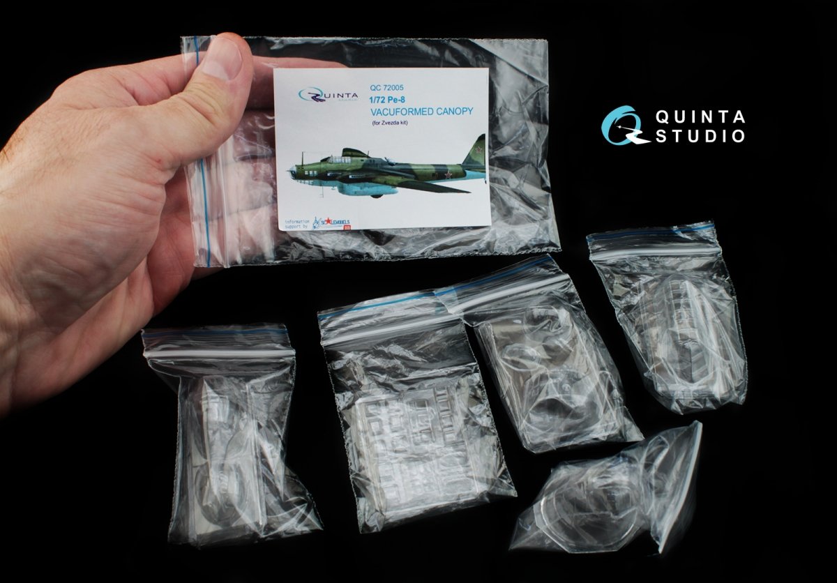 Quinta Studio QC72005 Pe-8 vacuformed clear canopy (for 7264 Zvezda kit) 1/72 – immagine 8