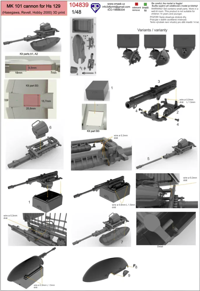 Omask 104841 MK 101 cannon for Hs 129 1/48 – image 3