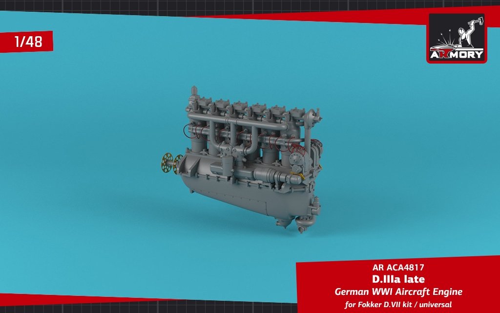 Armory Models ACA4817 German WWI Aircraft Engine mod. D.IIIa 1/48 – Bild 5