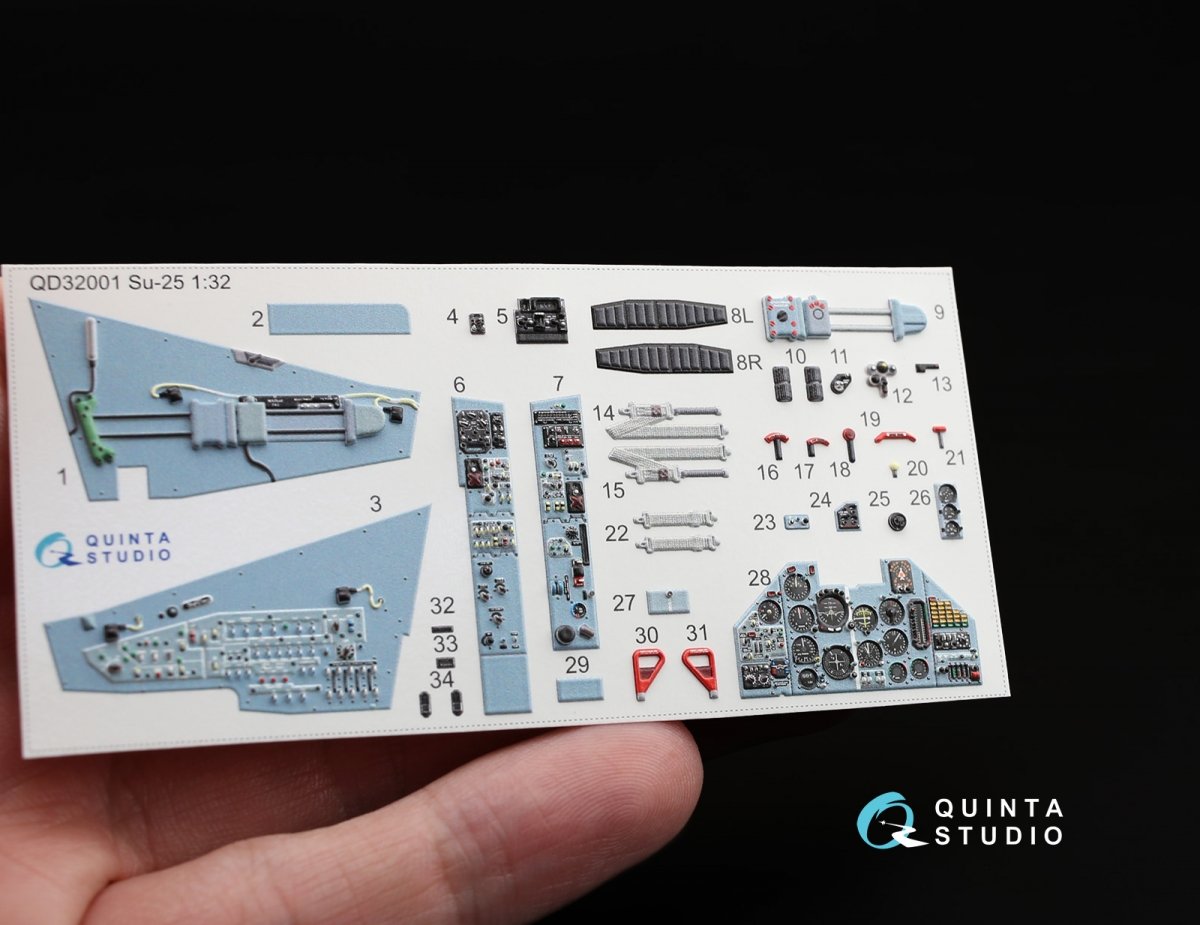 Quinta Studio QD32001 Su-25 3D-Printed &amp;amp; coloured Interior on decal paper (for Trumpeter kit) 1/32 – imagen 3