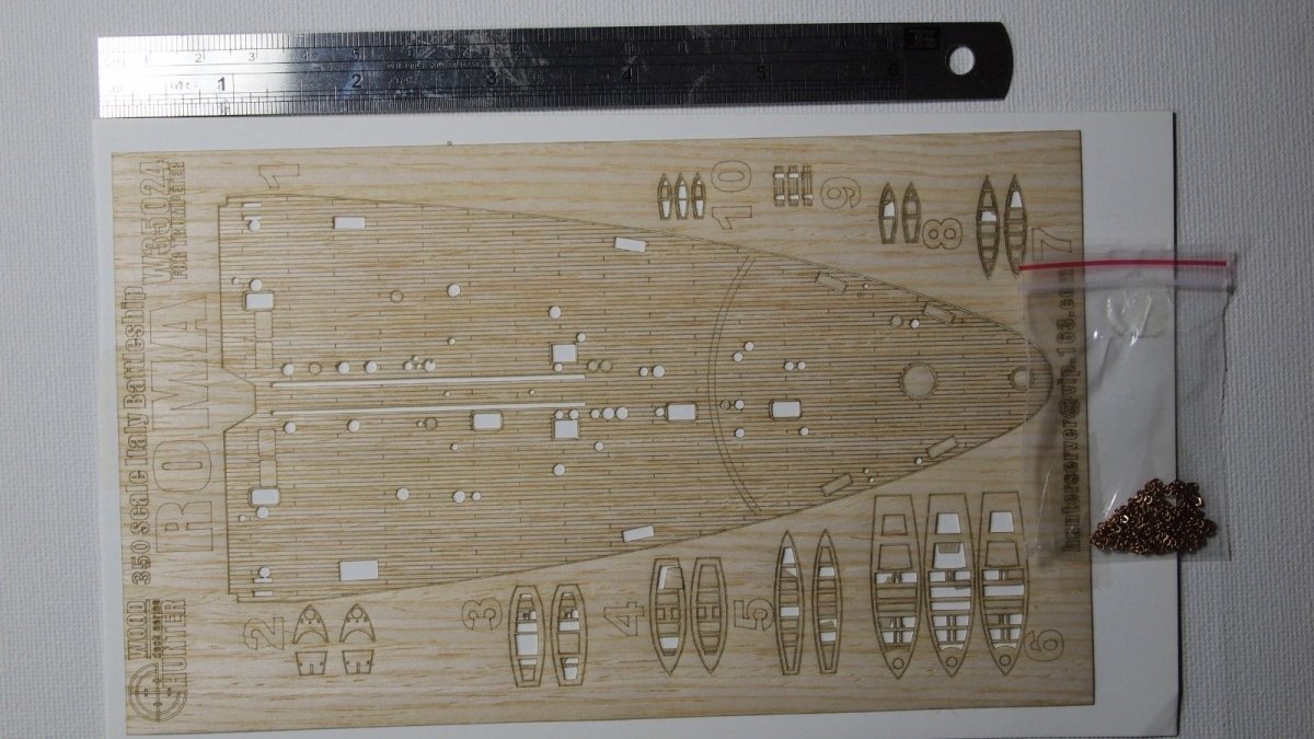 Wood Hunter W35024 Wood deck Italian Roma for Trumpeter 1/350 – imagen 2