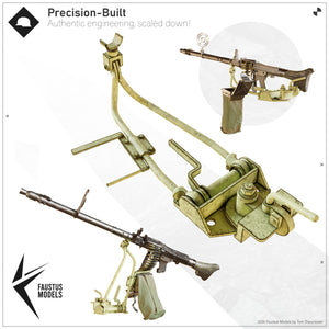 Faustus Models FM35076 Fla-MG Fliegerbeschussgerät MG-34 1/35 [Ultra Detailed German AA Gun Mount WW2] 1/35