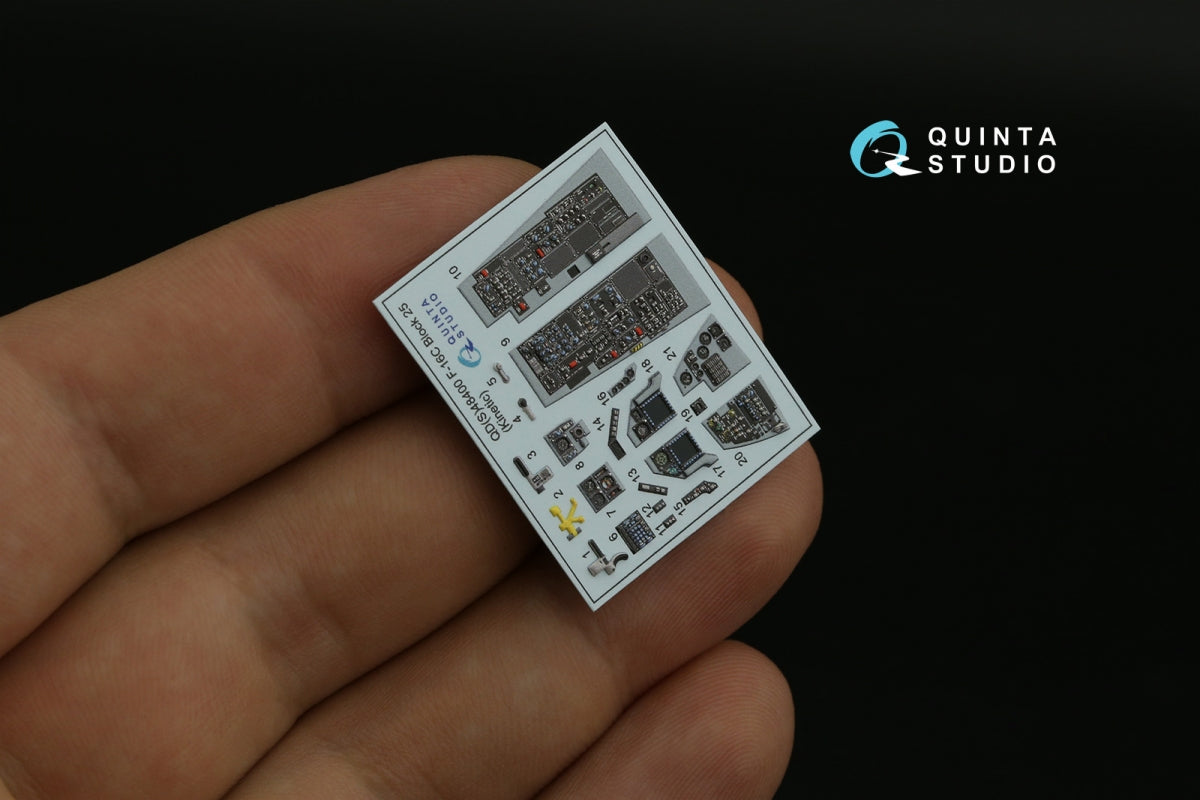 Quinta Studio QDS-48400 F-16C block 25 3D-Printed coloured Interior on decal paper (Kinetic 2022 tool) (Small version) 1/48 – immagine 3