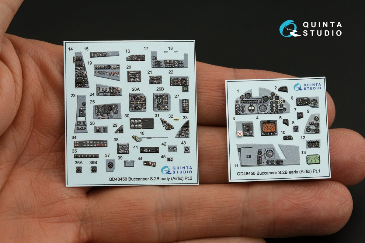Quinta Studio QD48450 Buccaneer S.2B early 3D-Printed coloured Interior on decal paper (Airfix) 1/48 – immagine 2
