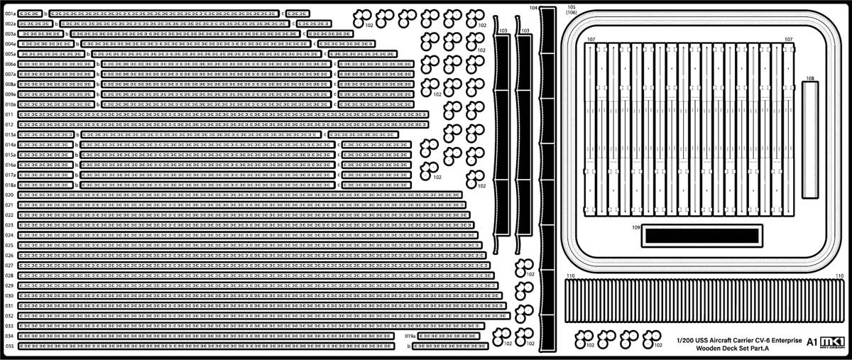 MK1 Design MD-20023 USS CV-6 Enterprise Wooden Deck for Trumpeter 1/200 – immagine 11
