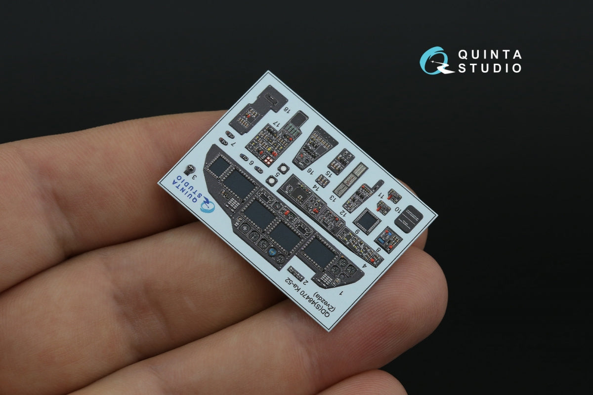 Quinta Studio QDS-48470 Ka-52 3D-Printed coloured Interior on decal paper (Zvezda) (Small version) 1/48 – immagine 5