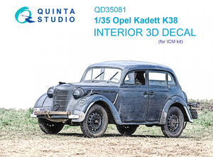 Quinta Studio QD35081 Opel kadett k38 3D-Printed &amp;amp; coloured Interior on decal paper (ICM) 1/35