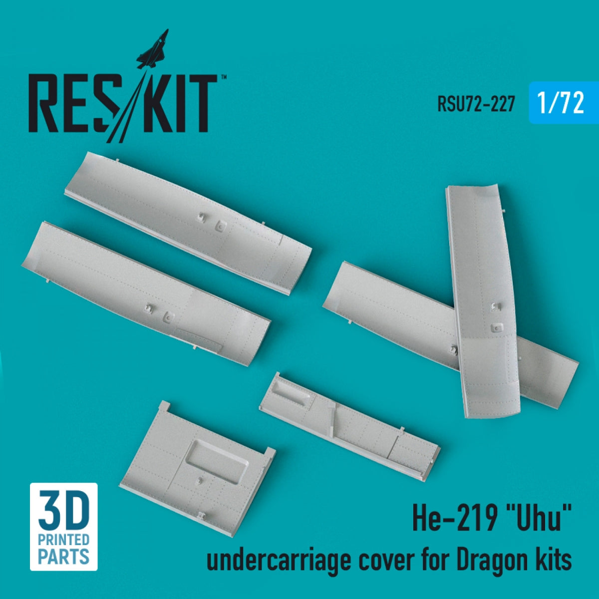 RESKIT RSU72-0227 HE-219 "UHU" UNDERCARRIAGE COVERS FOR DRAGON KIT (3D PRINTED) 1/72