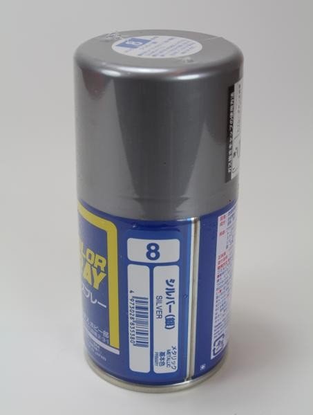 Mr.Hobby S-008 S008 Silver - (Metallic) Spray – immagine 2