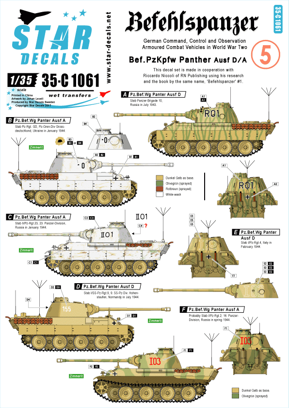 Star Decals 35-C1061 Befehlspanzer #5 1/35