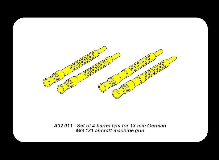 Aber A32011 Set of 4 barrel tips for German 13 mm MG 131 aircraft machine gun 1/32 – immagine 4