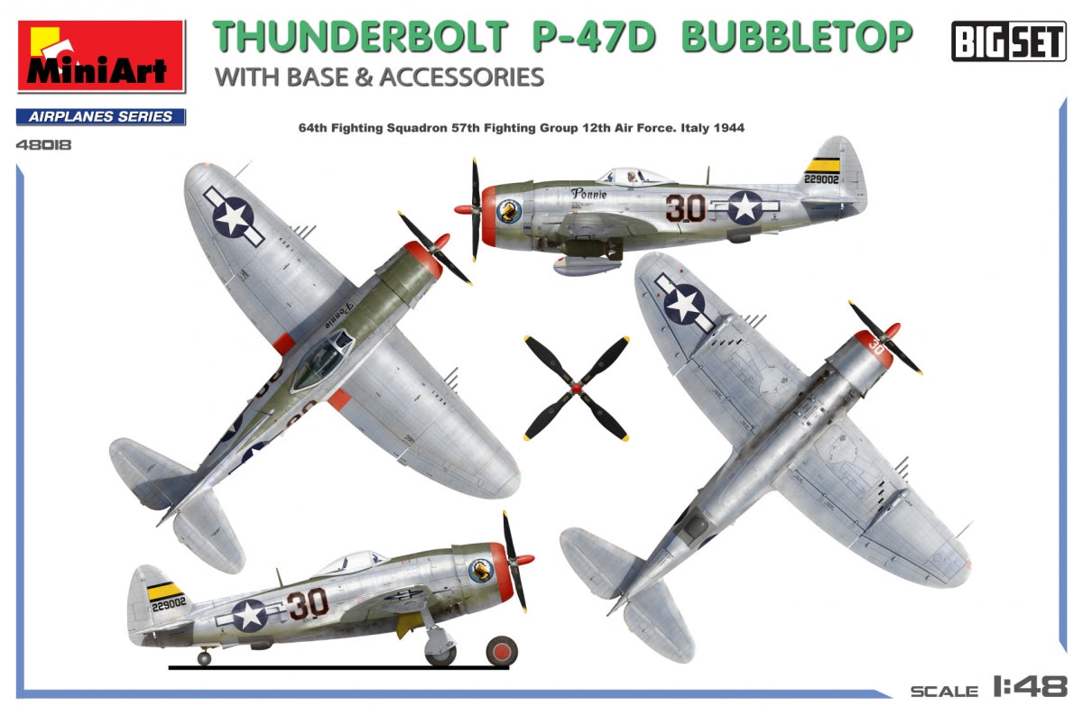 MiniArt 48018 THUNDERBOLT P-47D BUBBLETOP WITH BASE &amp;amp; ACCESSORIES. BIG SET 1/48 – imagen 2