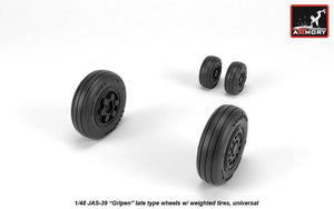 Armory Models AW48504 JAS-39 Gripen wheels w/ weighted tires, late 1/48 – immagine 2