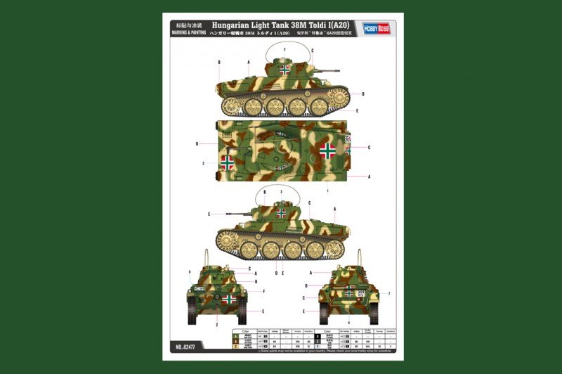 Hobby Boss 82477 Char léger hongrois 38M Toldi I (A20) (1/35) – image 4